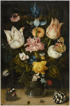 BOSSCHAERT, AMBROSIUS d. Ä. Blumenstillleben mit Schmetterlingen