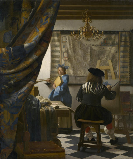 Die Malkunst (2.6 MB) Johannes Vermeer Um 1666/68 Öl auf Leinwand 120 x 100 cm © Wien, Kunsthistorisches Museum 