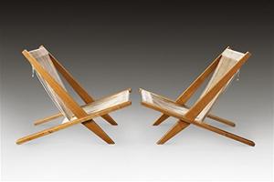 Pair of lounge chairs van Poul Kjaerholm 