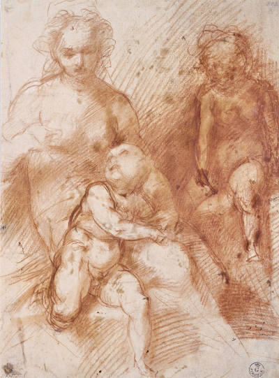 Andrea del Sarto | Kompositionsstudie für die Madonna Borghese, um 1516 GABINETTO DISEGNI E STAMPE DEGLI UFFIZI, FLORENZ