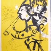 13- Marc Chagall, The musical clown, Farblithographie von 1957, signiert