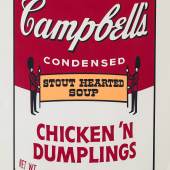 Andy Warhol „Chicken`n Dumplings“, aus der Serie „Campbell’s Soup II“, 1969, Siebdruck auf Papier, Edition von 250, Foto: Galerie 2C for Art © The Estate and Foundation of Andy Warhol/Bildrecht, Wien, 2016