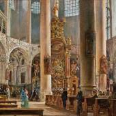 Kat-Nr: 0202 Rudolf von Alt (Wien 1812 - 1905 Wien) Innere der Franziskanerkirche zu Salzburg Öl auf Leinwand 31,2 x 40,4 cm