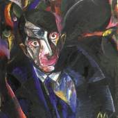 Otto Dix Bildnis des Malers Zienert, 1914 Öl auf Papier auf Pappe, 65,5 x 53,3 cm Kunstsammlungen Chemnitz-Museum Gunzenhauser, Eigentum der Stiftung Gunzenhauser, Chemnitz Foto: Archiv Museum Gunzenhauser © VG Bild-Kunst, Bonn 2024