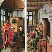 Rogier van der Weyden, Werkstatt
Heinrich von Werl mit Johannes dem Täufer (linke Tafel) Die heilige Barbara (rechte Tafel) um 1438, Eichenholz, je 101 x 47 cm
Madrid, Museo del Prado
© Madrid, Museo Nacional del Prado