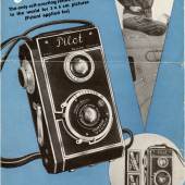 Werbebroschüre für zweiäugige Spiegelreflexkamera „Pilot, System Thorsch“, 1931, (Englisch), Patent Benno B. Thorsch