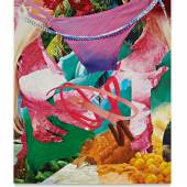 Lot 220 Jeff Koons Beach signed and dated '01 on the overlap oil on canvas 108 by 84 in. 274.3 by 213.4 cm. Estimate $1/1.5 million Sold for $1,340,000