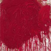  Hermann Nitsch Schüttbild 2021  aus der 90. Malaktion Acryl, Blut auf Leinwand 100 x 80 cm