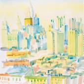  Maria Lassnig  Kappel 1919 - 2014 Wien „New York 2. Avenue“  Aquarell auf Papier  91 x 61 cm