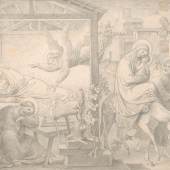 Joseph Anton Koch. Der erste Nazarener?  Traum Josephs und Flucht nach Ägypten, um 1822/23, Bleistift  © TLM
