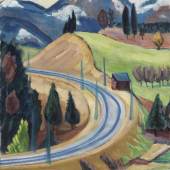  115001361 Gabriele Münter Straßendurchstich (Die Kurve bei Berggeist), Wohl 1935. Öl auf Leinwand Schätzpreis: € 180.000 