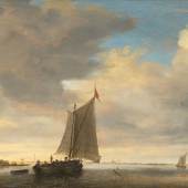 Salomon van Ruysdael - Holländisches Binnengewässer, wohl das Wijkermeer, mit Fährkaag  Schätzpreis: 450.000 € - 500.000 € Ergebnis: u. V.504.000 € (inkl. Aufgeld)