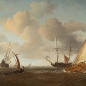 Willem van de Velde d. J. - Eine holländische Bezan-Yacht bei frischer Brise und weitere Schiffe  Schätzpreis: 200.000 € - 250.000 € Ergebnis: 226.800 € 