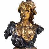 723  Lucio Fontana (1899-1968)   "Busto di donna", 1949,   Terakotta, bemalt, glasiert  59 x 44 x 27 cm  erzielter Preis € 588.533 
