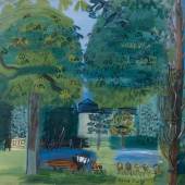 Raoul Dufy, L'avenue du Bois de Boulogne, um 1928, Öl auf Leinwand, 60 × 73.5 cm, Kunstmuseum Luzern