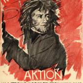 Max Oppenheimer: Revolutionsball der Aktion, 1914. Lithographie, 71 x 45,5 cm. Staatliche Museen z