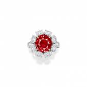 7.02-carat Burmese Ruby and Diamond Ring Estimate: HK$8,500,000 - 12,000,000/  US$1,100,000 – 1,500,000