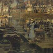 HEINRICH HERMANN (1862 Düsseldorf - 1942 ebenda), Fischmarkt in Dordrecht, Provenienz: Rheinische Privat-sammlung. Limit 5.000,- €