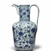 ￼Property from the Detring/Von Hanneken Collection ￼An Exceptionally Rare and Important Blue and White Ewer ￼Xuande Mark and Period ￼Height 13 in., 33 cm ￼Estimate $600/800,000 ￼Sold for $3,135,000