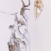 arallel Oaxaca: Patrica Belli, Preciada, 2024, 135 x 45 x 45 cm, Bones, iron wire, resin, snake skin, wood. Courtesy of the artist and Parallel Oaxaca, Oaxaca.