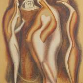 GALLERIES/Rosenberg & Co, Alexander Archipenko (1887-1964)  Admiration of Venus, 1944  Graphite and gouache on paper  912 × 759 mm. (35 ⅞ × 29 ⅞ in.)