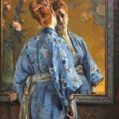 Alfred Stevens, Die japanische Pariserin, 1872, Öl auf Leinwand, 150 x 105 cm, Musée des Beaux-Arts de La Boverie, Liège © Liège, Musée des Beaux-Arts – La Boverie