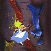 Claude Coats Alice im Wunderland - Alice fällt durch das Kaninchenloch, 1951 Produktionshintergrund, Zelluloid, Gouache, 39,5 x 30 cm Burbank, Walt Disney Animation Research Library © Disney Enterprises, Inc. 