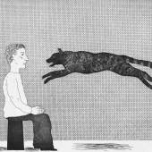 David Hockney, A Black Cat Leaping, 1969, Radierung und Aquatinta. © David Hockney