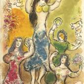 Marc Chagall: Der Tanz der Mirjam (Folge „Exodus“, Blatt 11), 1966 © VG Bild-Kunst, Bonn 2024