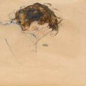 Egon Schiele, Peeking Girl, 1912, 31,7 x 48,1 cm