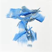 Elisabeth Schreiberhuber, Ohne Titel (blau), 2024, 50 x 50 cm, Acryl auf Leinwand
