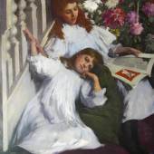 Elizabeth Adela Forbes (1859-1912)  A Fairy Story Signed  Oil on canvas  H. 122.4cm x W. 97cm  MacConnal-Mason Gallery, London