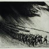 Vormarsch Erich Erler, 1915, Radierung, 32,4 x 35,1 cm, © LETTER Stiftung, Köln