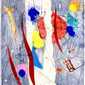 Sam Francis (1923 - 1994) „Ohne Titel (SFM83-353)" Signierte Monotypie in Farben auf Arches-Papier, 1983, 75 x 62 cm Foto: © Kunsthaus Wiesinger