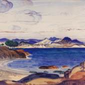 Martyn Gregory, Derwent Lees, NEAC (1885-1931), The coast at Cavtat, Yugoslavia watercolour over traces of pencil?, 10 ¾ x 15 ¼ in (27.8 x 38.3 cm)?, signed?