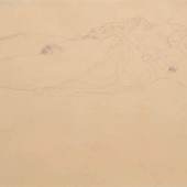 Gustav Klimt, Reclining Semi-Nude to the Right, 1914/15,  Pencil on paper, 356 x 556 mm