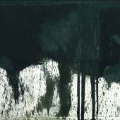 Hermann Nitsch, 1938-2022 „Schwarzes Schüttbild“, Öl auf Leinwand, 200x300 cm, verso signiert und datiert 1990, Foto © Galerie Szaal