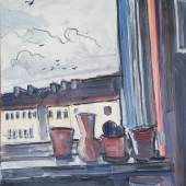 Wolfgang Hirber 'Blick aus dem Fenster', Öl/Leinwand, 2023, 80 x 60 cm