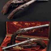 Ein Paar Luxus-Perkussionspistolen im Kasten, Brun, Paris 1840. Zuschlag: 22000 Euro
