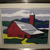 Roy Lichtenstein (1923-1997) The barn ,Farbsiebdruck,unsigniert, 64/1000 
Exemplare, im Modellrahmen gerahmt, 75,5x96,5cm