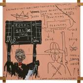 Jean-Michel Basquiat, Native Carrying Some Guns, Bibles, Amorites on Safari, 1982. Estimate HK$90,000,000 - 120,000,000  €10,620,000-14,160,000 $11,540,000-15,380,000