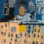 Jean-Michel Basquiat, Untitled (Portrait of Famous Ballplayer), 1981. Estimate $6,500,000 - 8,500,000   Sold for $7,892,500