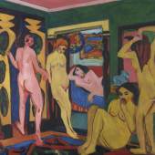 Ernst Ludwig Kirchner, Badende im Raum, 1909-1910 / nach 1926, Saarlandmuseum – Moderne Galerie Saarbrücken, Stiftung Saarländischer Kulturbesitz Foto: André Mailänder / Stiftung Saarländischer Kulturbesitz