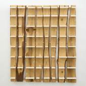 Kishio Suga, Law of Independent Spaces, 2017. Wood, acrylic, 188 × 161 × 15 cm. Courtesy: Johyun Gallery