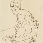 Kovacek Spiegelgasse  Egon Schiele (Tulln 1890-1918 Vienna) Seated woman, 1917 Black pencil on paper 46.1 x 29.6 cm