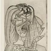 Pablo Picasso La femme qui pleure, 1937
Strichätzung 72,3 x 49,3 cm Leihgabe Stiftung Sammlung Bernhard Sprengel und der Freunde des
Sprengel Museum Hannover
