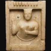 Lot 73 A South Arabian Funerary Stele Representing a Priestess or Goddess, Qatabān, circa late 1st century B.C.