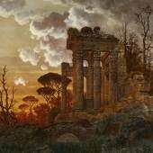 Ferdinand Knab Abendliche Landschaft mit antiker Tempelruine   Schätzpreis: € 4.000 - € 6.000