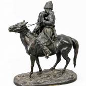 Evgeni Alexandrovich Lanceray (1848-1886), russischer Bildhauer, Schüler von N.I. Lieberich. Figurengruppe 'Der Abschiedskuss - Kosakenpaar zu Pferd Mindestpreis:	4.200 EUR