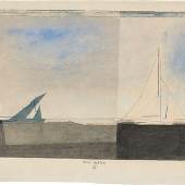 Los 428 Lyonel Feininger  „Zwei Yachten III“. 1931. Aquarell und Tuschfeder auf Bütten. 30,4 × 46,8 cm. EUR 40.000 – 60.000